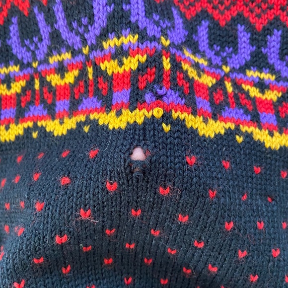 Vintage 90s Dale Of Norway Sweater Womens Small Wool Heavy Knit Nordic Reindeer - Picture 6 of 14